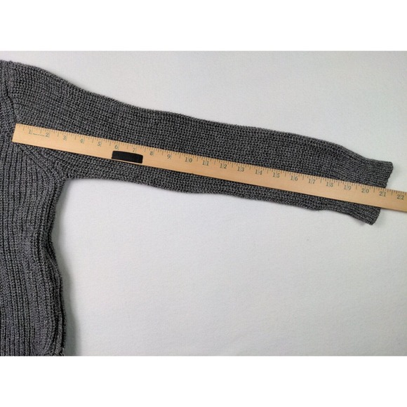 H & M Women's Long Sleeve Medium Knit With Side Zippers Pull over Gray Sweater - Picture 6 of 12